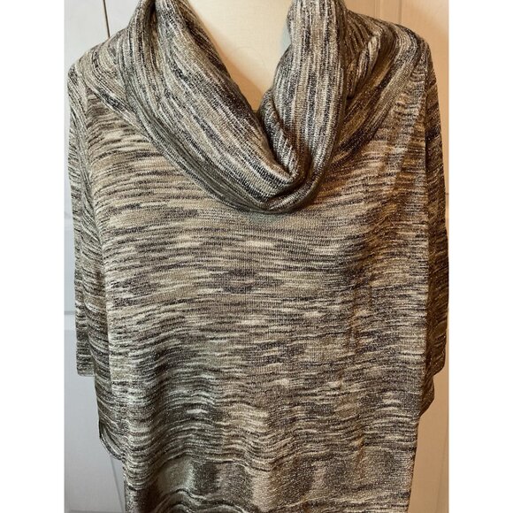 INC Metallic Gold Tan Dolman Sleeve Sweater Top Size 1X - Picture 2 of 5